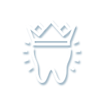 Animation of tooth wearing a crown icon