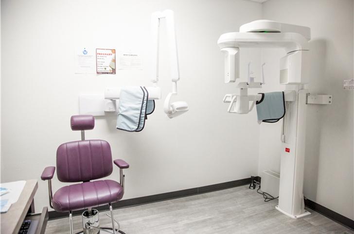 High tech dental exam room