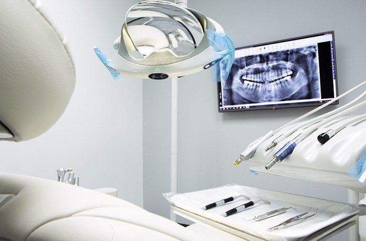 Dental tools on tray